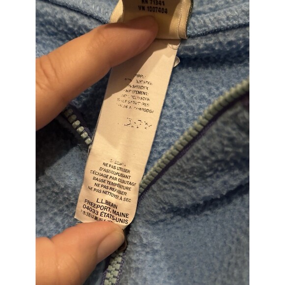 LL Bean Girls Sweatshirt Fleece Pullover Purple Zip Kangaroo Pocket Size L 14-16 - Picture 5 of 10
